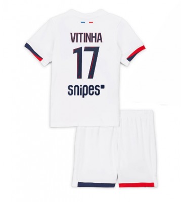 Paris Saint-Germain Vitinha #17 Bortaställ Barn 2025-26 Kortärmad (+ Korta byxor)